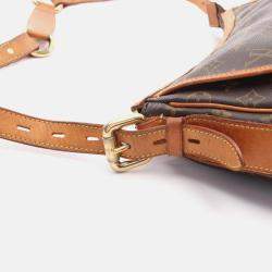 Pre Owned Louis Vuitton Tulum GM Shoulder Bag  Monogram Canvas Brown