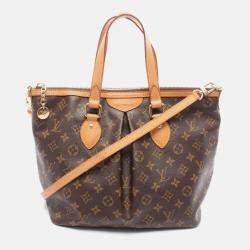 Pre Owned Louis Vuitton Palermo PM Shoulder Handbag  Monogram Canvas Brown