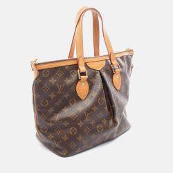 Pre Owned Louis Vuitton Palermo PM Shoulder Handbag  Monogram Canvas Brown