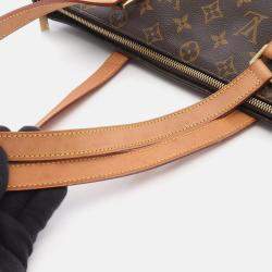 Pre Owned Louis Vuitton Cabas Mezzo Tote Bag  Monogram Canvas Leather Brown