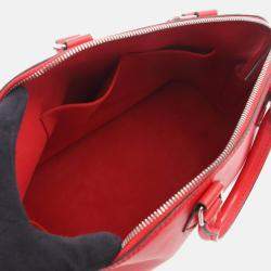 Pre Owned Louis Vuitton Alma MM Coquelicot Epi Leather Top Handle Bag