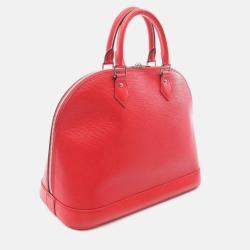 Pre Owned Louis Vuitton Alma MM Coquelicot Epi Leather Top Handle Bag