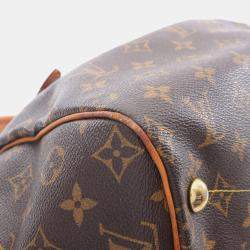 Pre Owned Louis Vuitton Tivoli Gm Handbag  Monogram Canvas Leather Brown