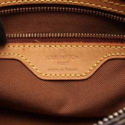 Pre Owned Louis Vuitton Trotteur Shoulder Bag  Monogram Canvas Leather Brown