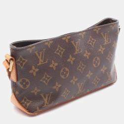 Pre Owned Louis Vuitton Trotteur Shoulder Bag  Monogram Canvas Leather Brown