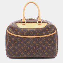 Pre Owned Louis Vuitton Deauville Bowling Vanity Handbag  Monogram Canvas