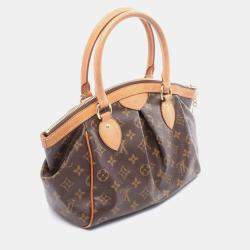 Pre Owned Louis Vuitton Tivoli Pm Handbag  Monogram Canvas Leather Brown