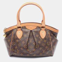 Pre Owned Louis Vuitton Tivoli Pm Handbag  Monogram Canvas Leather Brown