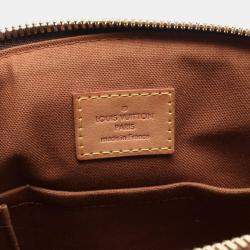 Pre Owned Louis Vuitton Tivoli Pm Handbag  Monogram Canvas Leather Brown