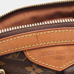 Pre Owned Louis Vuitton Tivoli Pm Handbag  Monogram Canvas Leather Brown
