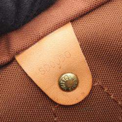 Pre Owned Louis Vuitton Speedy 30 Handbag  Monogram Canvas Leather Brown