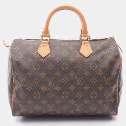 Pre Owned Louis Vuitton Speedy 30 Handbag  Monogram Canvas Leather Brown