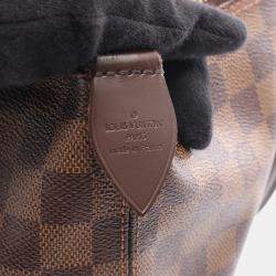 Pre Owned Louis Vuitton Saleya MM Brown Damier Ebene Canvas Tote Bag