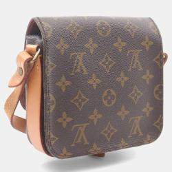 Pre Owned Louis Vuitton Cartouchiere Pm Shoulder Bag  Monogram Canvas Leather