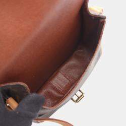 Pre Owned Louis Vuitton Cartouchiere Pm Shoulder Bag  Monogram Canvas Leather