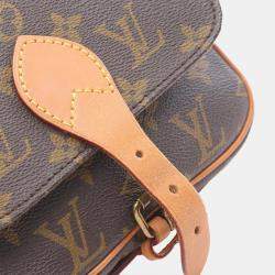 Pre Owned Louis Vuitton Cartouchiere Pm Shoulder Bag  Monogram Canvas Leather