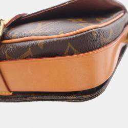 Pre Owned Louis Vuitton Cartouchiere Pm Shoulder Bag  Monogram Canvas Leather