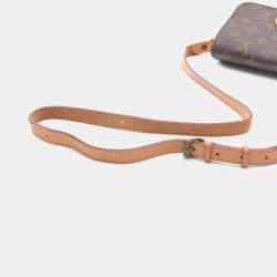 Pre Owned Louis Vuitton Cartouchiere Pm Shoulder Bag  Monogram Canvas Leather