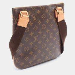Pre Owned Louis Vuitton Pochette Bosphorele Shoulder Bag  Monogram Canvas Brown
