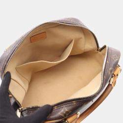 Pre Owned Louis Vuitton Manhattan Pm Handbag  Monogram Canvas Brown