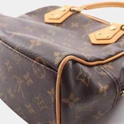 Pre Owned Louis Vuitton Manhattan Pm Handbag  Monogram Canvas Brown