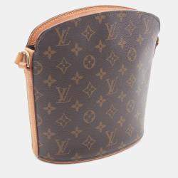 Pre Owned Louis Vuitton Drouot Shoulder Bag  Monogram Canvas Brown