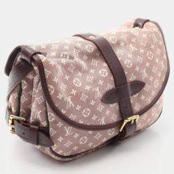 Pre Owned Louis Vuitton Saumur Pm Shoulder Bag  Monogram Canvas Bordeaux Sepia