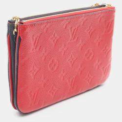 Pre Owned Louis Vuitton Pochette Double Zip Shoulder Bag  Monogram Empreinte Blue