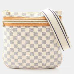Pre Owned Louis Vuitton Pochette Bosphore Shoulder Bag  Damier Azur Canvas