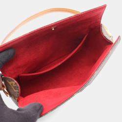 Pre Owned Louis Vuitton Recital Handbag  Monogram Canvas Leather Brown