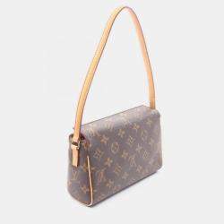 Pre Owned Louis Vuitton Recital Handbag  Monogram Canvas Leather Brown