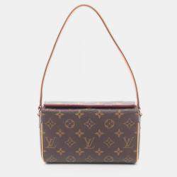 Pre Owned Louis Vuitton Recital Handbag  Monogram Canvas Leather Brown
