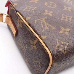 Pre Owned Louis Vuitton Recital Handbag  Monogram Canvas Leather Brown