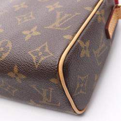 Pre Owned Louis Vuitton Recital Handbag  Monogram Canvas Leather Brown