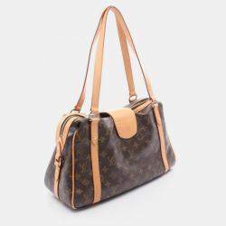 Pre Owned Louis Vuitton Stresa Pm Shoulder Bag  Monogram Canvas Leather Brown