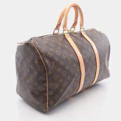 Pre Owned Louis Vuitton Keepall 45 Traveling Handbag  Monogram Canvas