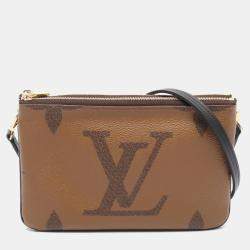 Pre Owned Louis Vuitton Pochette Double Zip Shoulder Bag  Monogram Giant Reverse