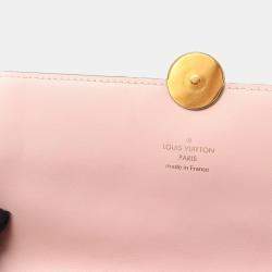 Pre Owned Louis Vuitton Portefeuille Flore Pink/Brown Monogram Canvas Chain Shoulder Bag