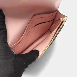 Pre Owned Louis Vuitton Portefeuille Flore Pink/Brown Monogram Canvas Chain Shoulder Bag