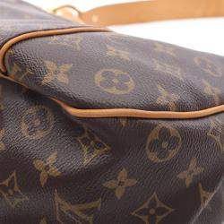 Pre Owned Louis Vuitton Galliera PM Brown Monogram Canvas Leather Shoulder Bag