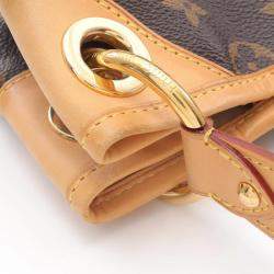 Pre Owned Louis Vuitton Galliera PM Brown Monogram Canvas Leather Shoulder Bag