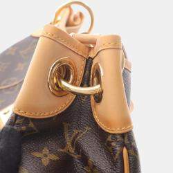 Pre Owned Louis Vuitton Galliera PM Brown Monogram Canvas Leather Shoulder Bag