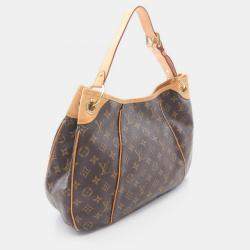 Pre Owned Louis Vuitton Galliera PM Brown Monogram Canvas Leather Shoulder Bag