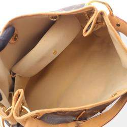Pre Owned Louis Vuitton Galliera PM Brown Monogram Canvas Leather Shoulder Bag