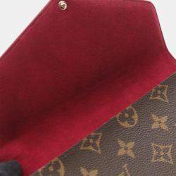 Pre Owned Louis Vuitton Felicie Pochette Monogram Fuschia Brown Canvas Shoulder Bag