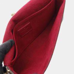 Pre Owned Louis Vuitton Felicie Pochette Monogram Fuschia Brown Canvas Shoulder Bag