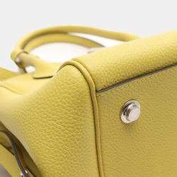 Pre Owned Louis Vuitton Milla PM Yellow Leather Top Handle Bag