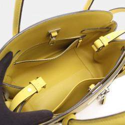 Pre Owned Louis Vuitton Milla PM Yellow Leather Top Handle Bag