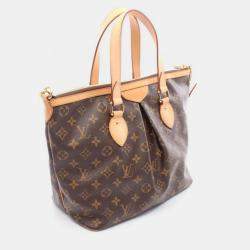 Pre Owned Louis Vuitton Palermo PM Brown Monogram Canvas Handbag
