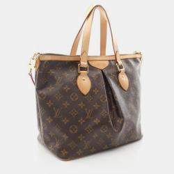 Pre Owned Louis Vuitton Palermo PM Brown Monogram Canvas Handbag